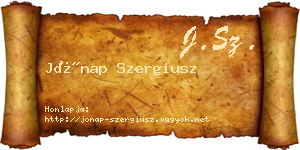 Jónap Szergiusz névjegykártya